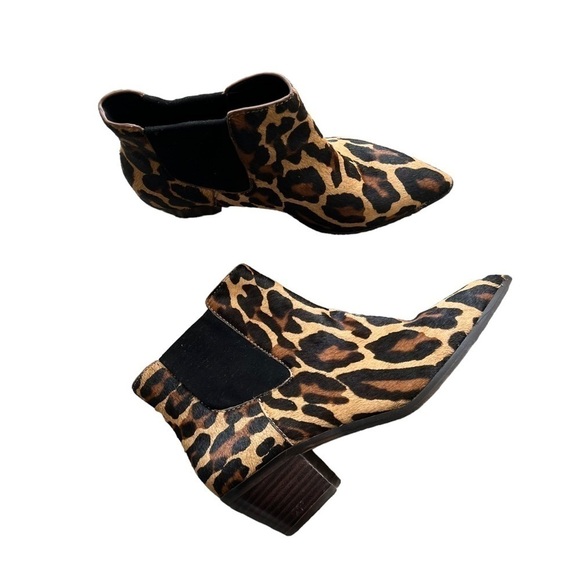 Sole Society - Cadyna Leopard Print Point Toe Pull On Booties Sz 6.5 - Picture 1 of 10